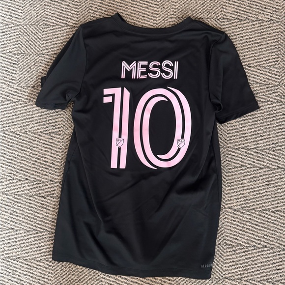 Adidas Kids Black and Pink Messi Jersey Size Medium - Picture 1 of 8
